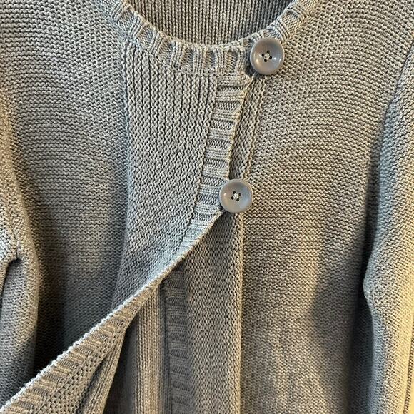 Jones New York Women's Gray Sport Sweater Cardigan Cotten Knit Size Large - Picture 3 of 6